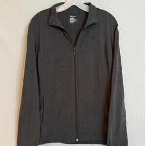 Gap Body‎ Full Zip Athletic Jacket Heather Gray Slim Fit Yoga Track Top Size XL